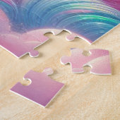 おとぎお洒落話のピンクと青のユニコーン ジグソーパズル (側面)