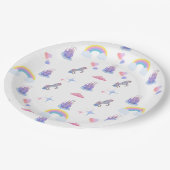 おとぎお洒落話の城とユニコーンプレート ペーパープレート (アングル)