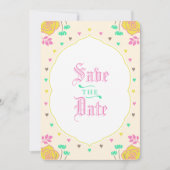 おとぎお洒落話の結婚式の日付カードを保存 招待状 (正面)