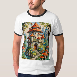 おとぎお洒落話キノコ城シャツ Tシャツ