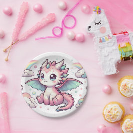 おとぎお洒落話ドラゴンベビーシャワー ペーパープレート