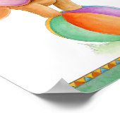 おとぎのサーカスのゾウさん ブラウン 緑色の保育園ポスター ポスター (角)