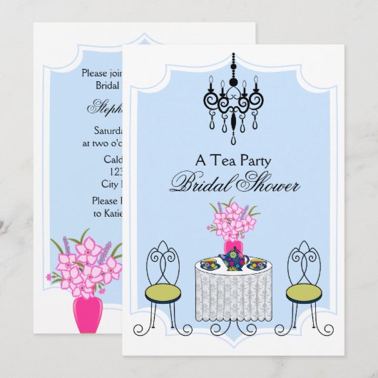 おとぎのティーパーティー 招待状 (正面/裏面)