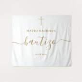 おとぎの世界のような スクリプト 洗礼 スペイン語 洗礼 中立 ゴールド タペストリー (正面(横))