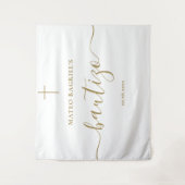 おとぎの世界のような スクリプト 洗礼 スペイン語 洗礼 中立 ゴールド タペストリー (正面)