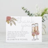 おとぎの国のようなシャンパンローズの感謝を伝えるウェディングカード サンキューカード (スタンド正面)