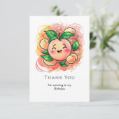 おとぎの国のような子供の桃の誕生日 サンキューカード (スタンド正面)