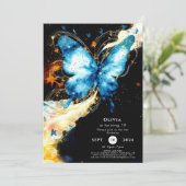 おとぎの国のような蝶の誕生日パーティー 招待状 (スタンド正面)