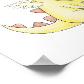 おとぎの国のアート 装飾 ドラゴン&ウサギ 読書 ポスター (角)