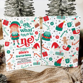 おとぎの国のエルフのクリスマス　1歳の誕生日パーティー 招待状