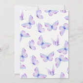 おとぎの国のパープル リトルバタフライ 1歳の誕生日 招待状 (裏面)