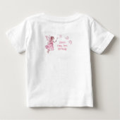 おとぎの国の妖精のピンクの1歳の誕生日ドレス ベビーTシャツ (裏面)