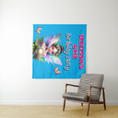 おとぎの国の妖精の誕生日テーマパーティーの装飾 タペストリー (インサイチュ(横))