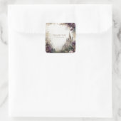 おとぎの城　パープル　フラワーズ　エレガント　ゴールド スクエアシール (バッグ)