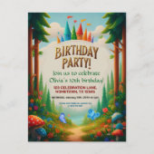 おとぎの森の誕生日招待状 ポストカード (正面)