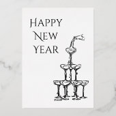 おとぎめいたシャンパンの新年会パーティー 箔招待状 (裏面)