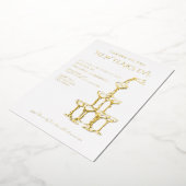 おとぎめいたシャンパンの新年会パーティー 箔招待状 (回転した状態)