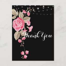 おとぎめいたストリングライト ブラック ありがとう ポストカード