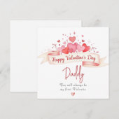 おとぎめいたバレンタインデーのお父さんへのグリーティング シーズンカード (正面/裏面)