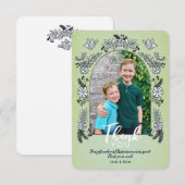 おとぎめいたフォトアーチの花のクリスマス サンキューカード (正面/裏面)