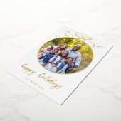 おとぎめいた弓のオーナメント写真ホイルホリデーカード 箔シーズンカード (回転した状態)