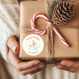 おとぎめいた手描きのクリスマス ラウンドシール