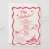 おとぎめいた手描きコックテール独身最後の夜 招待状 (裏面)