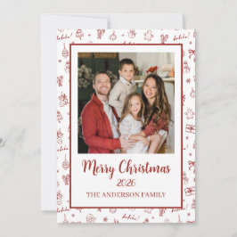 おとぎめいた手描き落書き 赤 シーズンカード