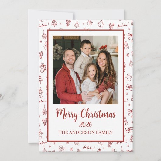 おとぎめいた手描き落書き 赤 シーズンカード (正面)