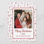 おとぎめいた手描き落書き 赤 シーズンカード (正面/裏面)