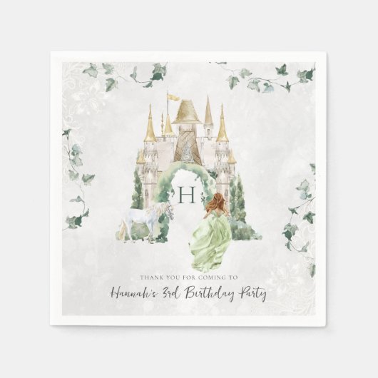 おとぎエレガントらい物語プリンセス |誕生日パーティー スタンダードカクテルナプキン (正面)