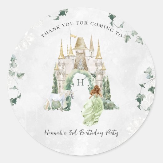 おとぎエレガントらい物語プリンセス |誕生日パーティー ラウンドシール (正面)