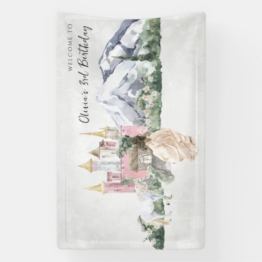 おとぎエレガント話 |プリンセス誕生日へようこそ 横断幕 (縦)