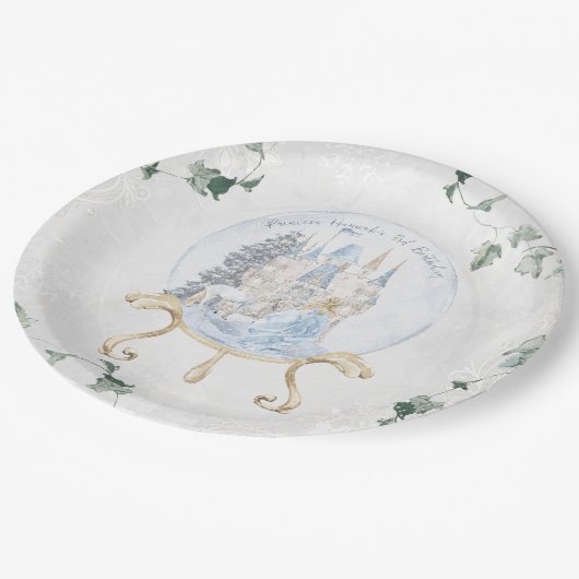 おとぎエレガント話 |冬のプリンセス誕生日 ペーパープレート (アングル)