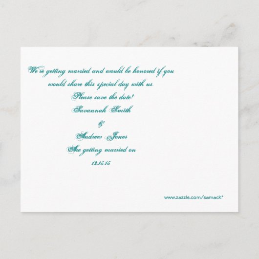 おとぎ与えり話を愛し結婚て 案内ポストカード (裏面)