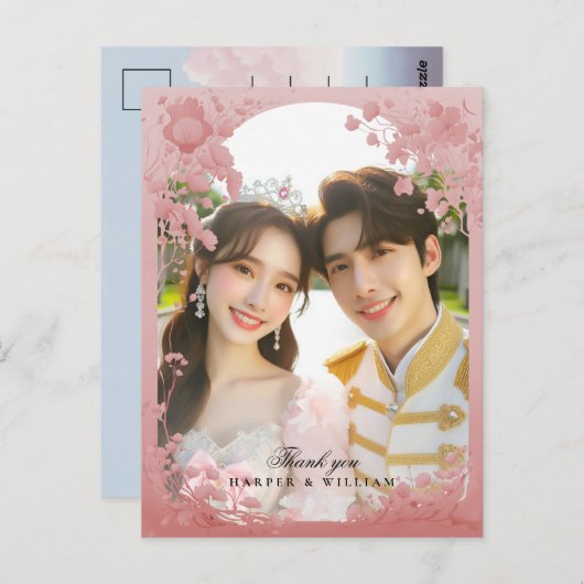 おとぎ感謝していこそ写真の結婚はがき ポストカード (正面/裏面)