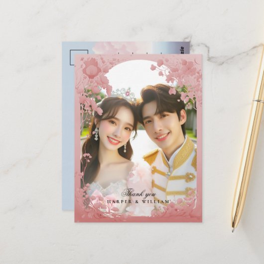 おとぎ感謝していこそ写真の結婚はがき ポストカード (正面/裏面インサイチュ)