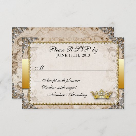 おとぎ華美話のストーリーブックウェディングRSVP 出欠カード (正面/裏面)