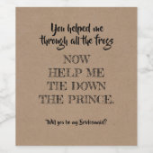 おとぎ話おもしろいの花嫁の提案 ワインラベル (シングルラベル)