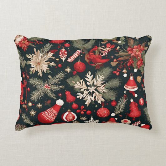 おとぎ話お洒落のクリスマスの装飾、花 アクセントクッション (正面)