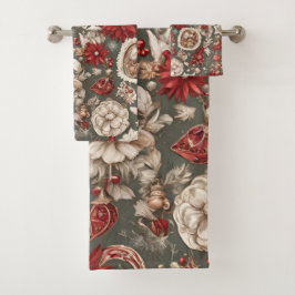 おとぎ話お洒落のクリスマスの装飾、花 バスタオルセット