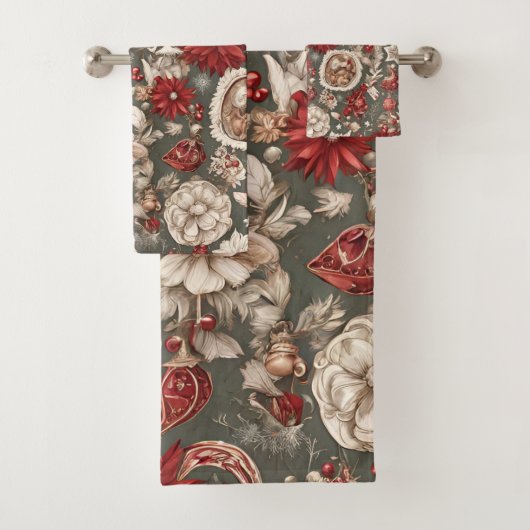 おとぎ話お洒落のクリスマスの装飾、花 バスタオルセット (インサイチュ)