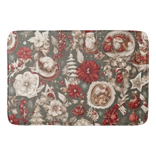 おとぎ話お洒落のクリスマスの装飾、花 バスマット (正面)