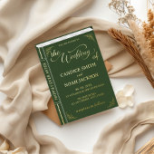 おとぎ話お洒落の本のカバーEmerald結婚の 箔招待状