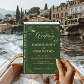 おとぎ話お洒落の本のカバーEmerald結婚の 箔招待状