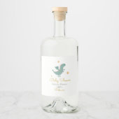 おとぎ話かわいいドラゴンありがとう リキュールボトルラベル (正面)