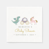 おとぎ話かわいいドラゴンベビーシャワーナプキンス スタンダードカクテルナプキン (正面)