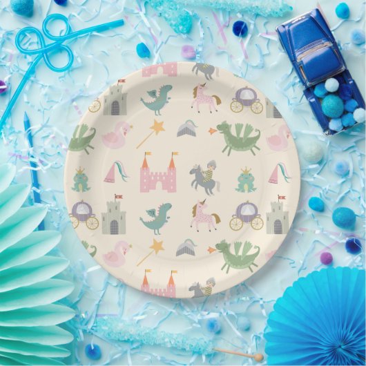 おとぎ話かわいいドラゴンベビーシャワー/誕生日 ペーパープレート (パーティー)