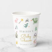 おとぎ話ができるかわいいドラゴンベビーシャワー 紙コップ (裏面)