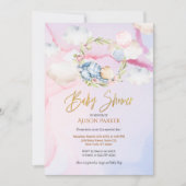 おとぎ話ができるかわいい森の眠り熊 |赤ちゃんシャワー 招待状 (正面)